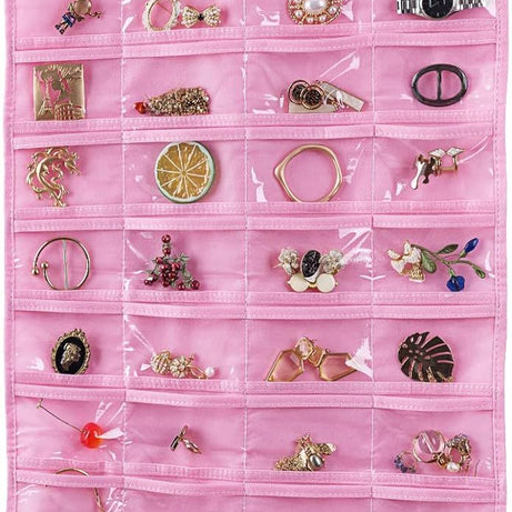 Pack of 2 - Hanging Jewelry Organizer, 28 Pocket Jewelry Chain Storage Bag Fabric Jewelry Organizer Holder for Necklace Bracelet Earring Ring Chain - Oshi.pk - Buy & Sell Online