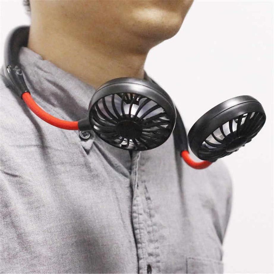 Hanging Neck Fan for Kitchen Folding Handheld Fan Wearable Portable Neckband Mini Fan USB Chargeable - Oshi.pk - Buy & Sell Online