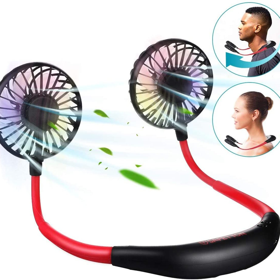 Hanging Neck Fan for Kitchen Folding Handheld Fan Wearable Portable Neckband Mini Fan USB Chargeable - Oshi.pk - Buy & Sell Online