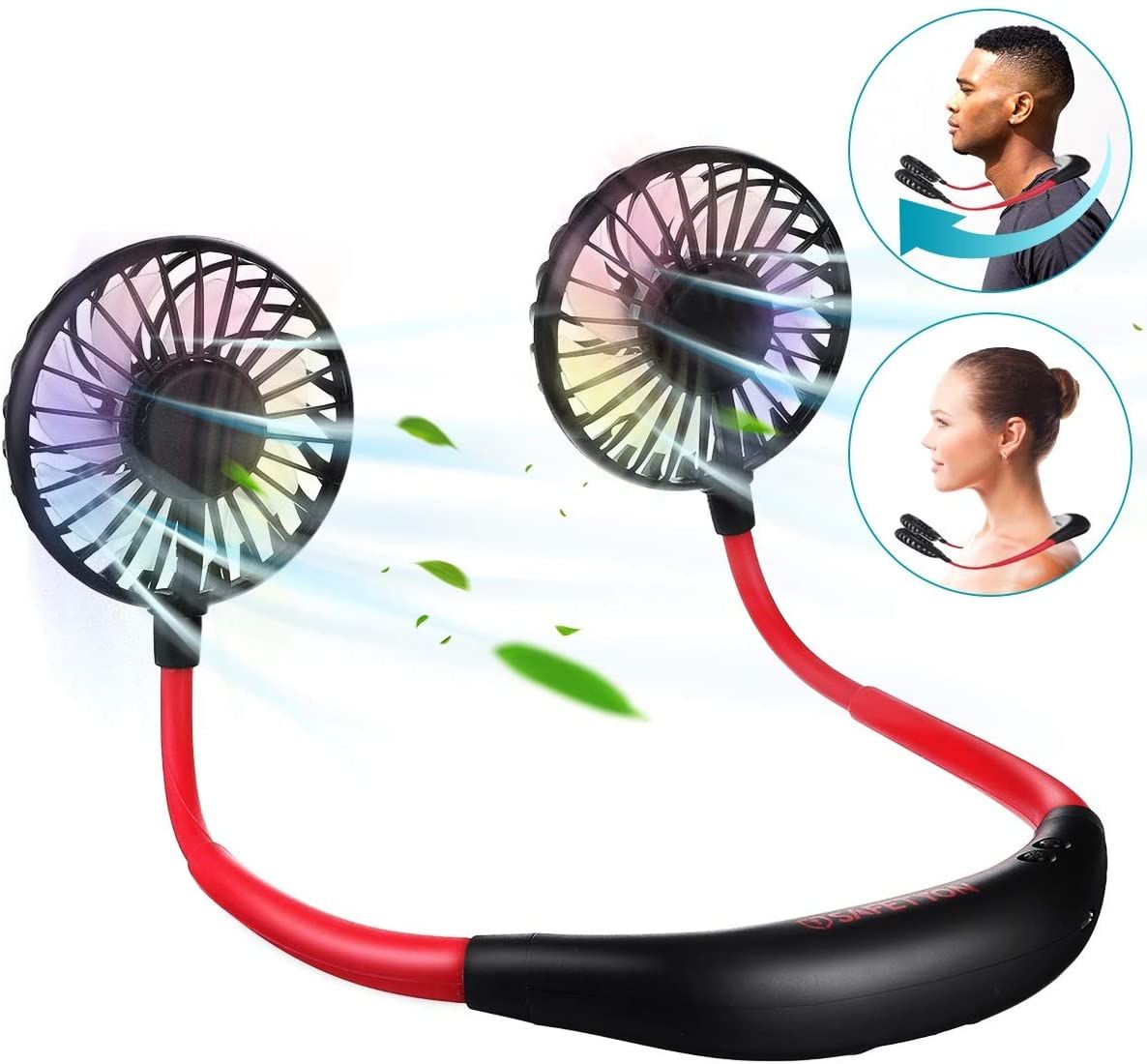 Hanging Neck Fan for Kitchen Folding Handheld Fan Wearable Portable Neckband Mini Fan USB Chargeable - Oshi.pk - Buy & Sell Online