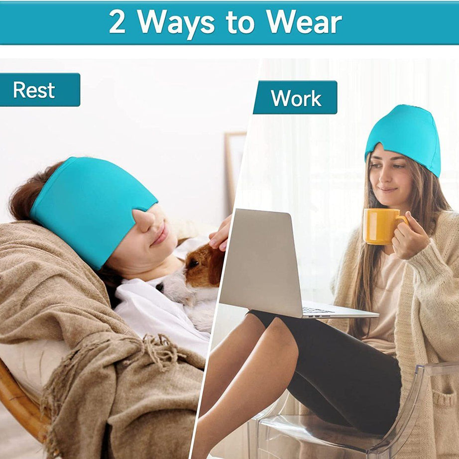 Headache and Migraine Relief Cap Head Wrap Ice Pack with Gel Bead for Migraine Hot Cold Therapy Cold Pack - Oshi.pk - Buy & Sell Online