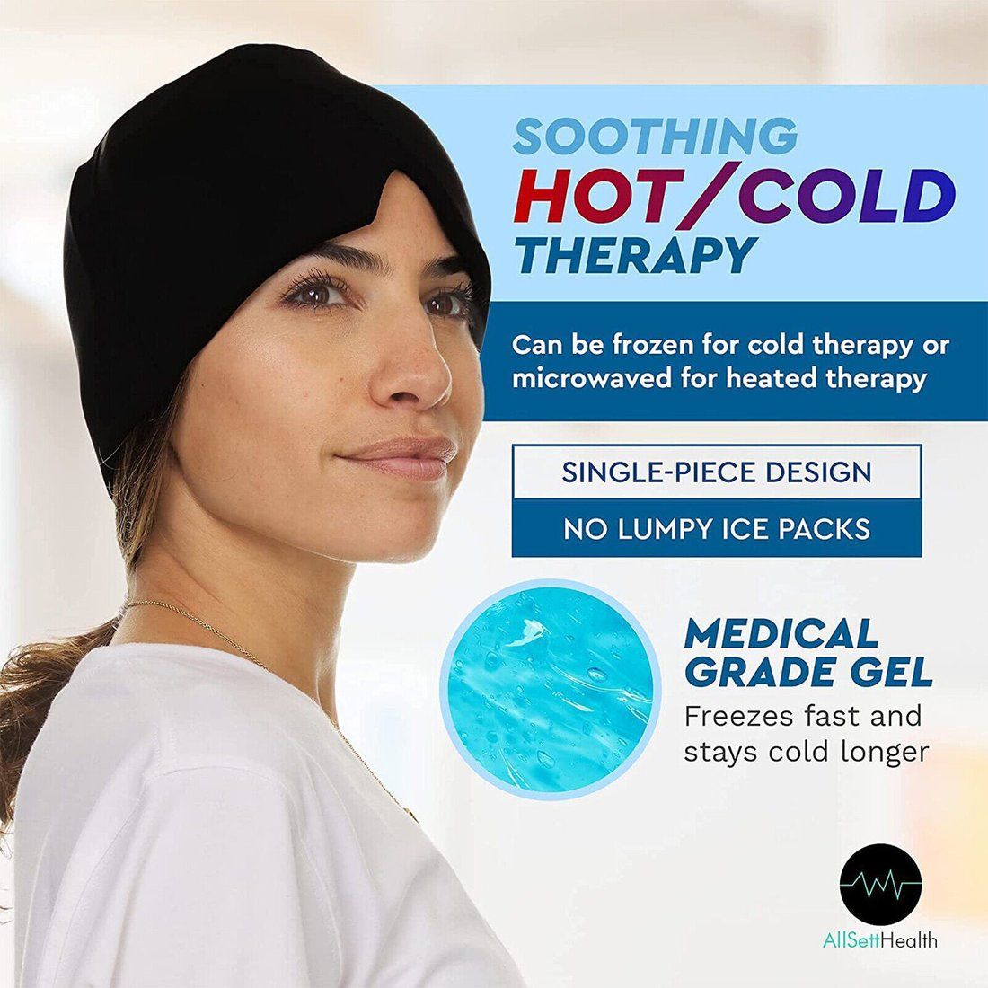 Headache and Migraine Relief Cap Head Wrap Ice Pack with Gel Bead for Migraine Hot Cold Therapy Cold Pack - Oshi.pk - Buy & Sell Online