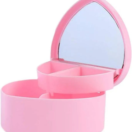 Heart Shape Cute Princess Jewellery Box for Baby Girls Makeup Box with Mirror for Girls - Oshi.pk - Buy & Sell Online