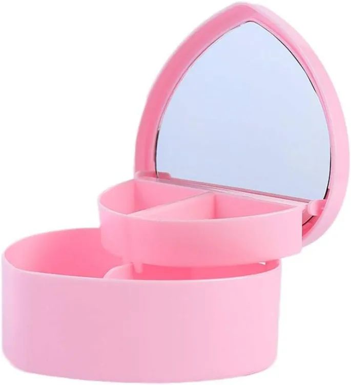 Heart Shape Cute Princess Jewellery Box for Baby Girls Makeup Box with Mirror for Girls - Oshi.pk - Buy & Sell Online