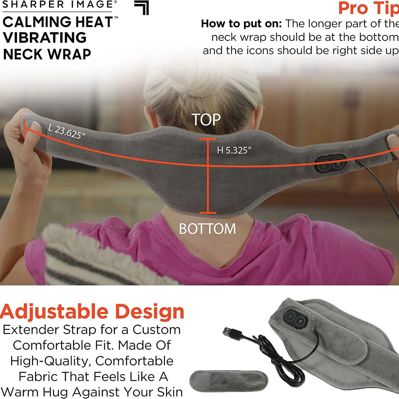 Heat Neck Wrap by Sharper Image Personal Electric Neck Heating Pad with Vibrations, 3 Heat & 3 Vibration Settings- 9 Relaxing Combinations - Oshi.pk - Buy & Sell Online