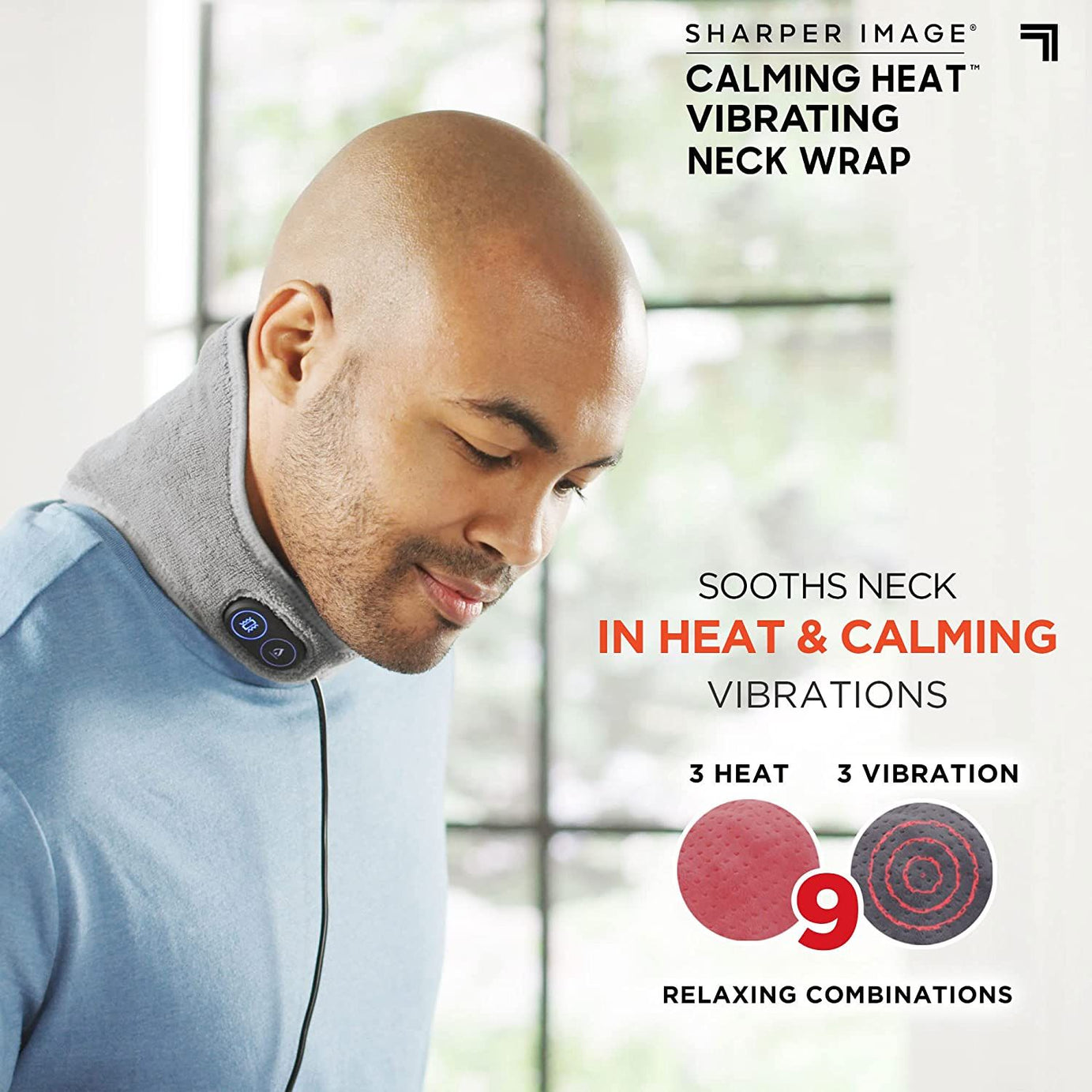 Heat Neck Wrap by Sharper Image Personal Electric Neck Heating Pad with Vibrations, 3 Heat & 3 Vibration Settings- 9 Relaxing Combinations - Oshi.pk - Buy & Sell Online