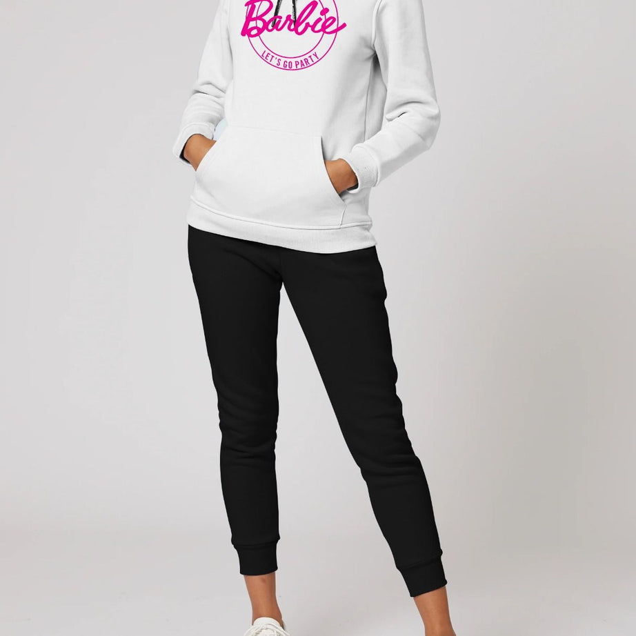 Come ON Barbie Let's Go Party Printed Tracksuit With White Hoodie and Trouser For Women - Oshi.pk - Buy & Sell Online