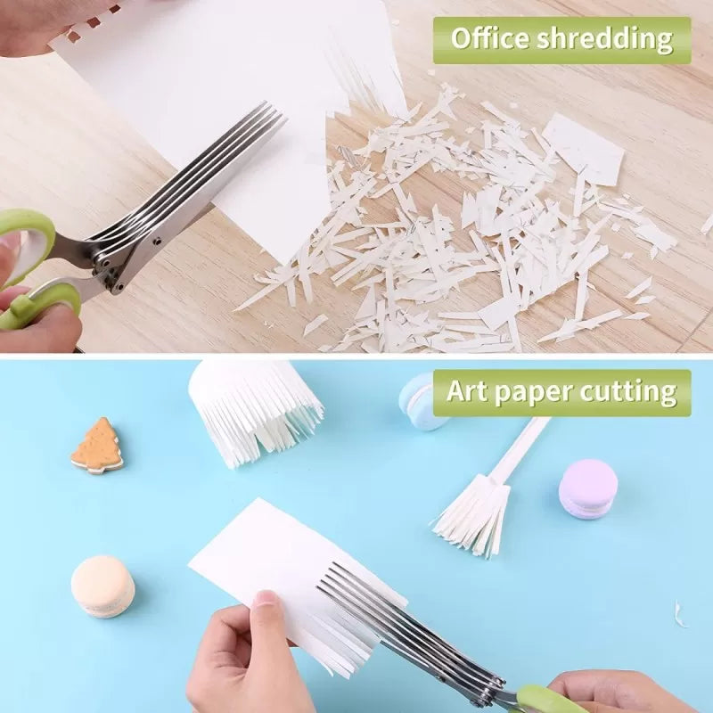 Herb Kitchen Scissors Set with 5 Blades Scissors Stainless Steel Kitchen Knives Ideal For Cutting Salad, Vegetables Basil Kitchen Gadget - Oshi.pk - Buy & Sell Online