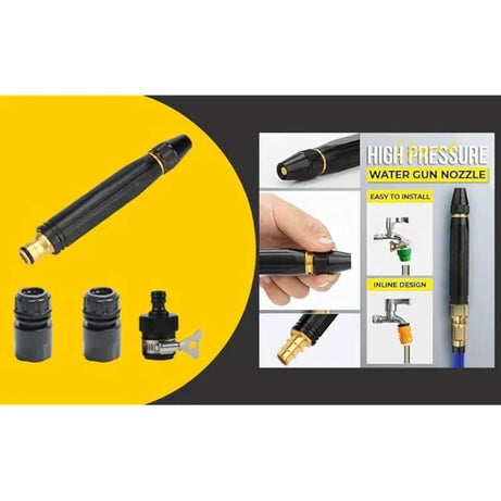 High Pressure Washing Water Gun,Nozzle Kit with 3 Pcs PVC Hose Quick Connector,Car & Garden Wash Water Gun - Oshi.pk - Buy & Sell Online