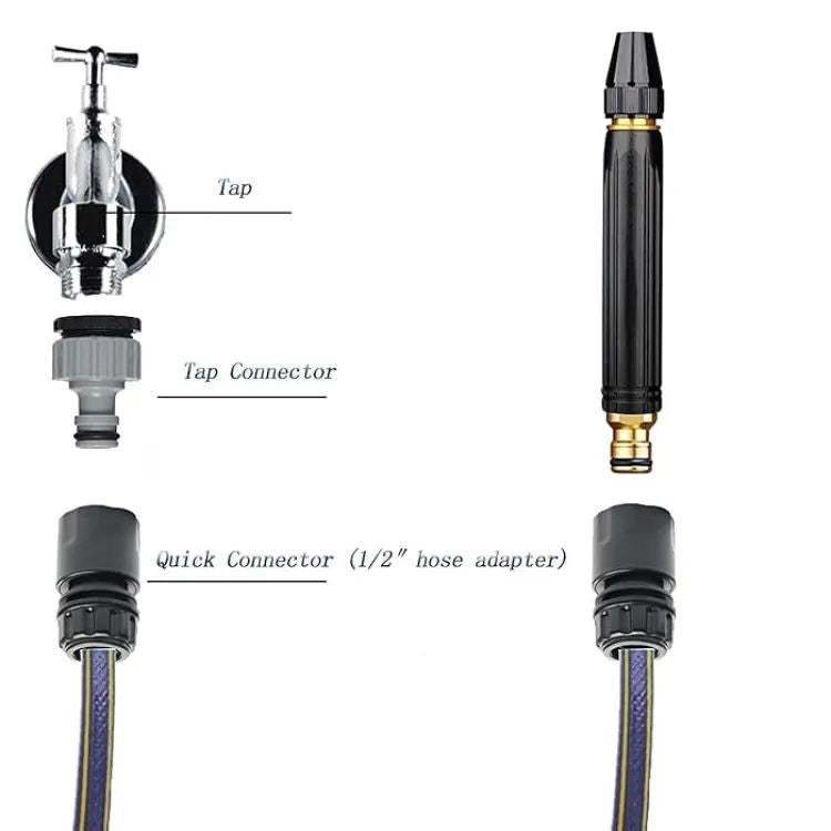 High Pressure Washing Water Gun,Nozzle Kit with 3 Pcs PVC Hose Quick Connector,Car & Garden Wash Water Gun - Oshi.pk - Buy & Sell Online