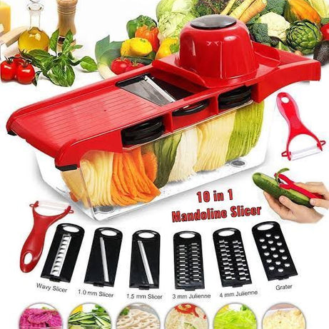 High Quality 10 In 1 Mandoline Slicer Vegetable Grater Cutter with Stainless Steel Blades - Oshi.pk - Buy & Sell Online