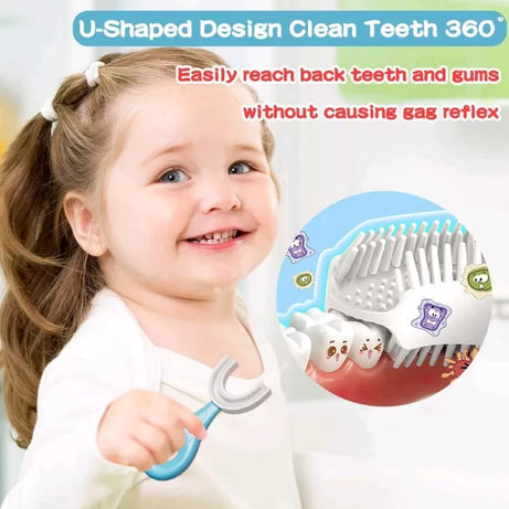 High Quality Baby Tooth Brush Soft Teeth Brush For Kids Silicone Baby Brush. 360° U Shape Tooth Brush, Teeth Cleaning Brush, Children Teeth Brush, Tee - Oshi.pk - Buy & Sell Online