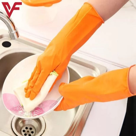 High Quality Firm Grip Kitchen Washing and Cleaning Gloves Latex Gloves Solid Household Gloves Hand Glove - 1 Pair - Oshi.pk - Buy & Sell Online