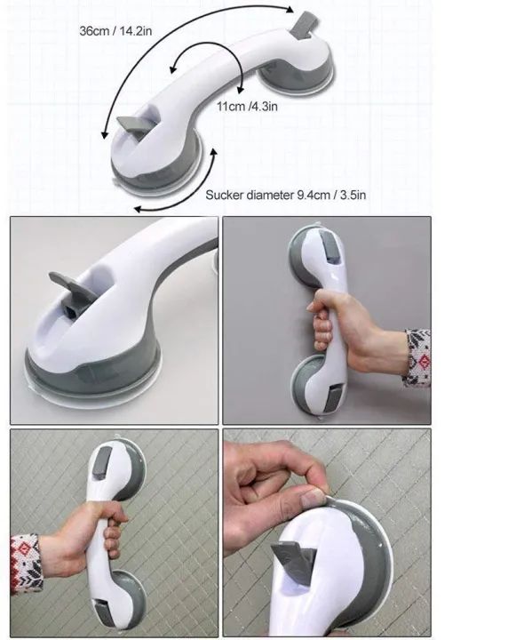 High Quality Safety Helping Handle Anti Slip Support Toilet Bathroom Safe Grab Bar Handle Suction Cup Handrail Grip - Oshi.pk - Buy & Sell Online