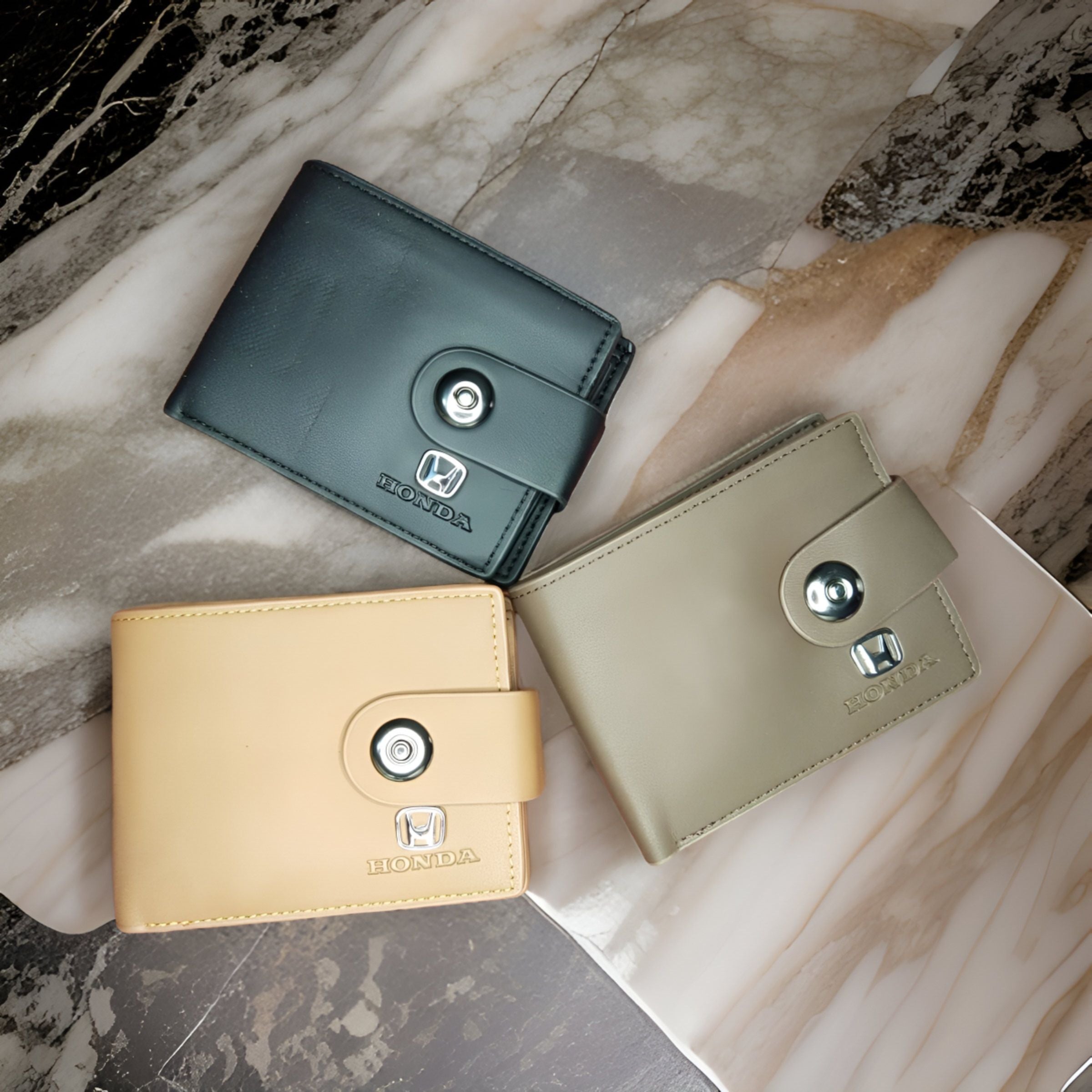 Honda LOGO Leather Wallet Men Classic Soft Purse Coin Pocket Credit Card Holder - Oshi.pk - Buy & Sell Online