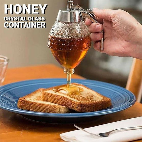Honey Dispenser with Non Slip Support and Flip Top Lid, No Drip, Honey Jar Glass 8 Ounces for Easy Works, Great for Syrup, Sugar, Sauces, Condiments, - Oshi.pk - Buy & Sell Online