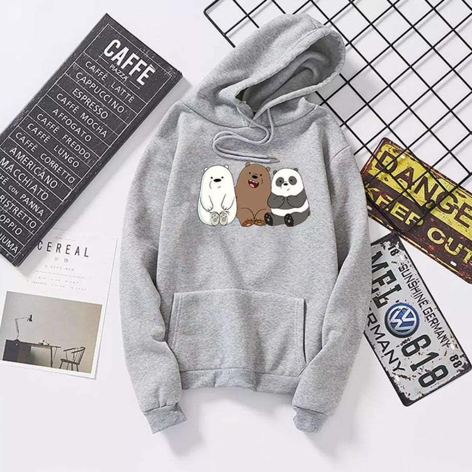 Hoodie For Women n Girl Winter Collection in stylish 3 BEARS Printed Hoodie