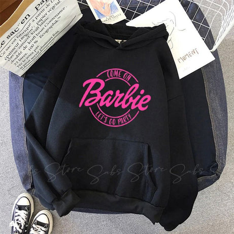 Hoodies For WOMEN & GIRL BARBIE Printed Kangaroo Pocket Drawstring Pullovers Clothing Long Sleeves Export Quality Winter Wear