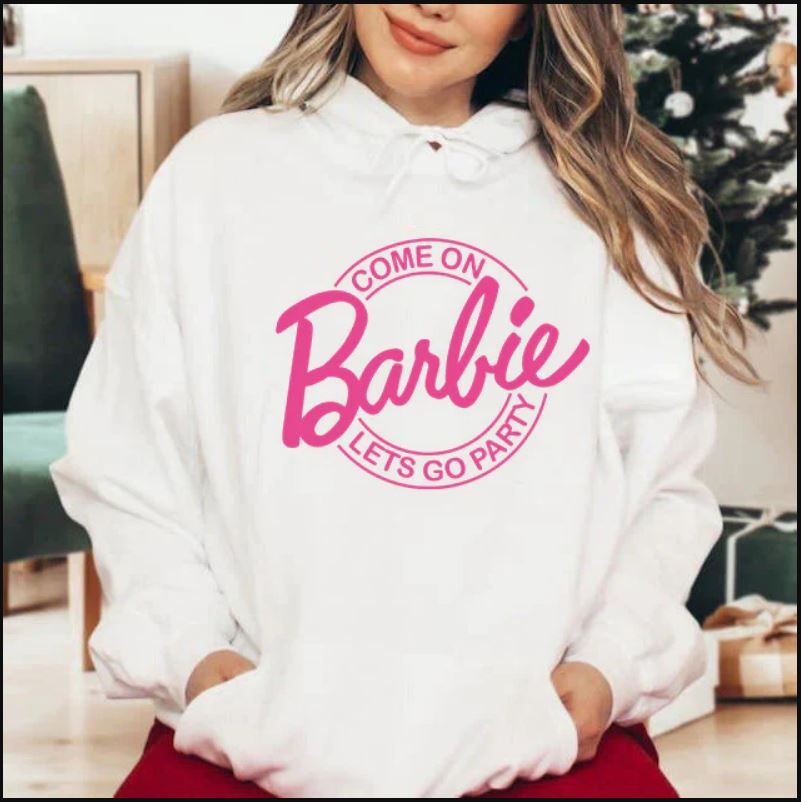 Hoodies For WOMEN & GIRL BARBIE Printed Kangaroo Pocket Drawstring Pullovers Clothing Long Sleeves Export Quality Winter Wear