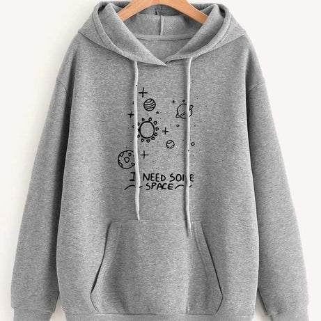 Hoodies For WOMEN & GIRL I NEED SOME Printed Kangaroo Pocket Drawstring Pullovers Clothing Long Sleeves Export Quality Winter Wear