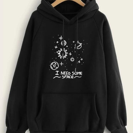 Hoodies For WOMEN & GIRL I NEED SOME Printed Kangaroo Pocket Drawstring Pullovers Clothing Long Sleeves Export Quality Winter Wear