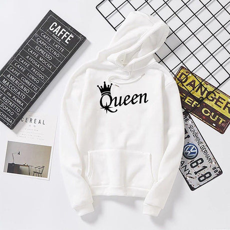 Hoodies For WOMEN & GIRL QUEEN Printed Kangaroo Pocket Drawstring Pullovers Clothing Long Sleeves Export Quality Winter Wear- - Oshi.pk - Buy & Sell Online