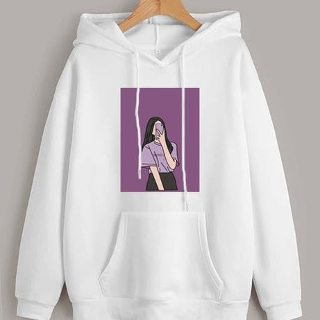 Hoodies For WOMEN & GIRL SELFIE Printed Kangaroo Pocket Drawstring Pullovers Clothing Long Sleeves Export Quality Winter Wear - Oshi.pk - Buy & Sell Online