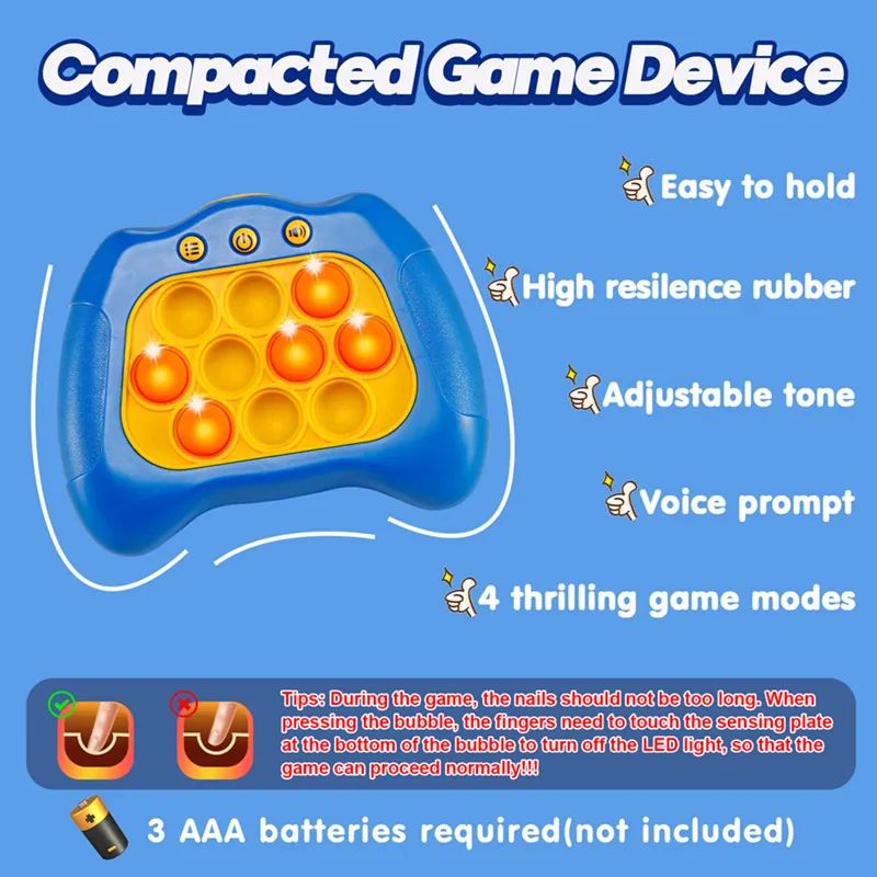 Hot Pop Quick Push Bubbles Game Console Funny Whac-A-Mole Competition Games For Kids Boys And Girls Adult Fidget Anti Stress Toy - Oshi.pk - Buy & Sell Online