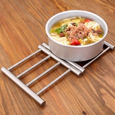 Hot Pot Rack Stainless Steel Expandable Stand for Kitchen Dinning Table - Oshi.pk - Buy & Sell Online