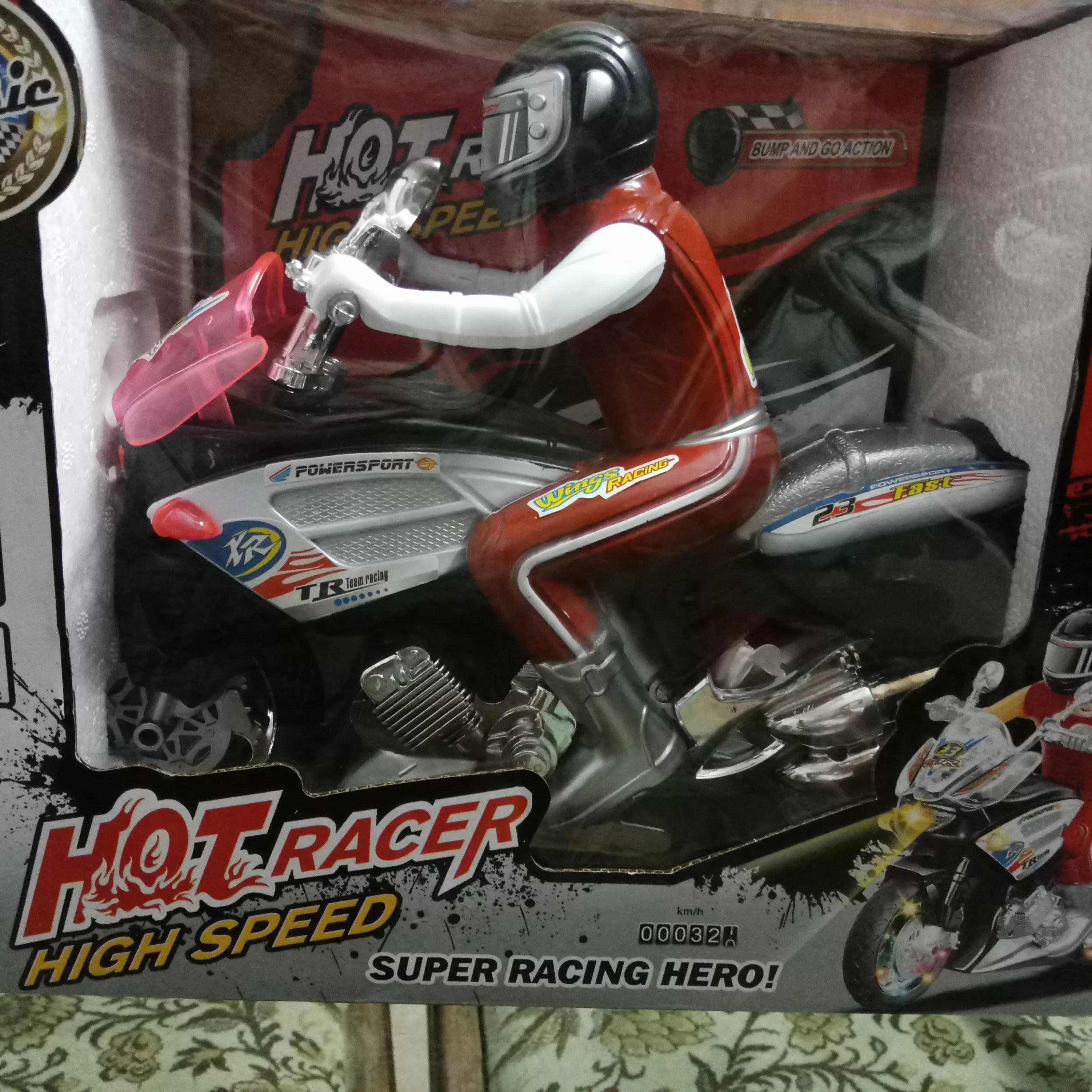 Hot Racer High Speed - Heavy Bike toy - Light n Music - Bump n Go - Battery operated - 28cm Size