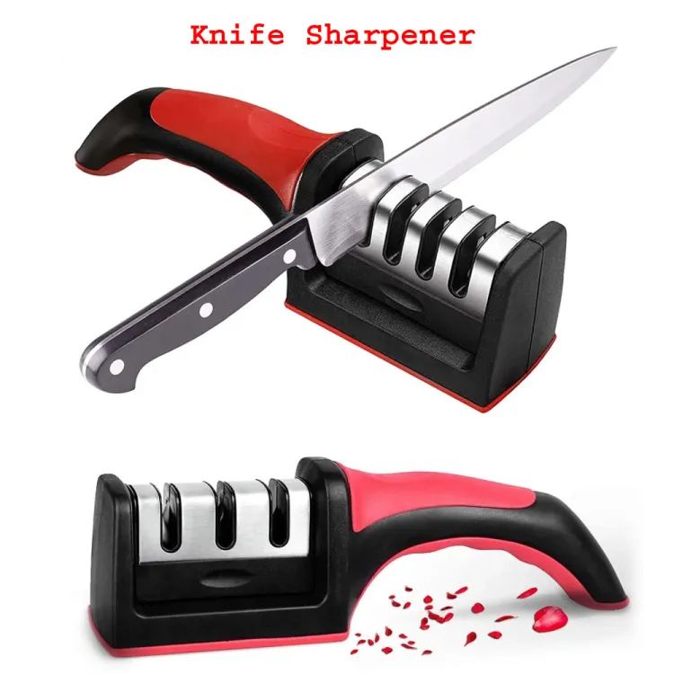Household Knife Sharpener Kitchen Multi-Functional Three-Section Cutter Diamond Cutter Sharpening - Oshi.pk - Buy & Sell Online