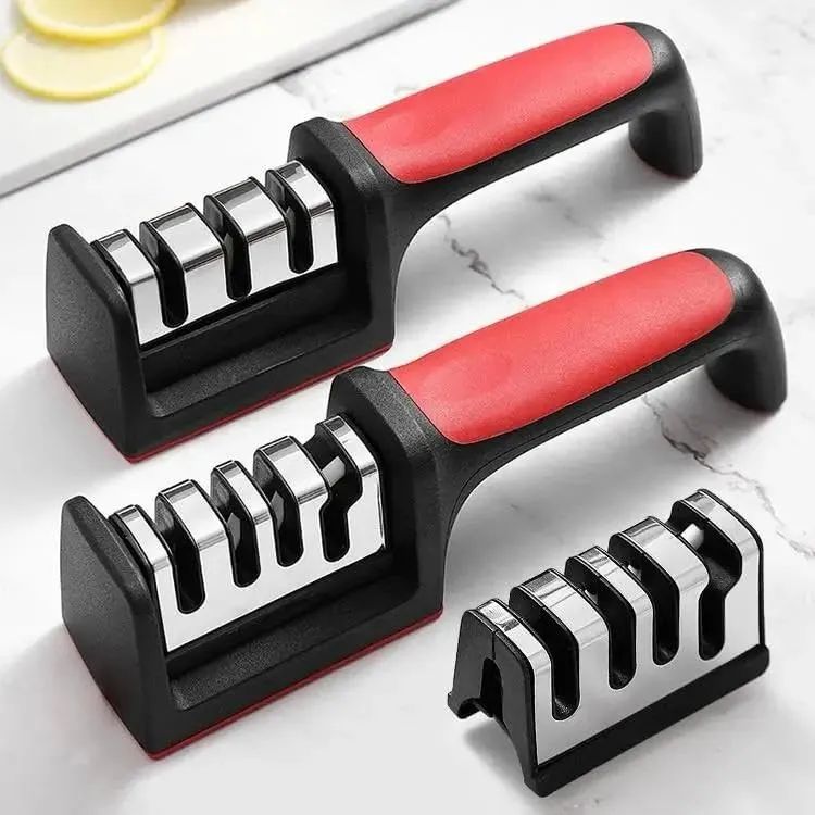 Household Knife Sharpener Kitchen Multi-Functional Three-Section Cutter Diamond Cutter Sharpening - Oshi.pk - Buy & Sell Online