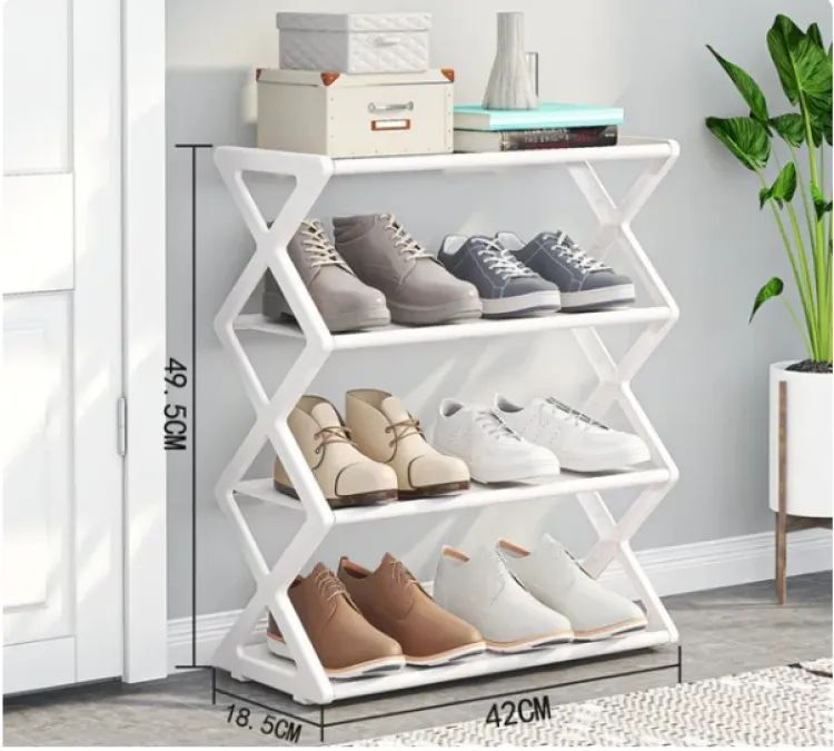 Household Simple Multi 3layer Space Saving Xshaped Shoe Rack Multi Functional Assembly Shoe Cabinet Dust Proof Storage Rack - Oshi.pk - Buy & Sell Online