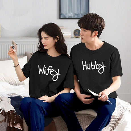 Pack of 2 Hubby & Wifey T-shirt For Couples - Oshi.pk - Buy & Sell Online