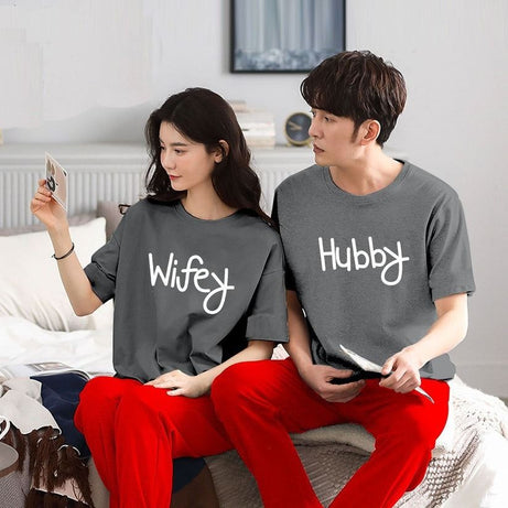 Pack of 2 Hubby & Wifey T-shirt For Couples - Oshi.pk - Buy & Sell Online