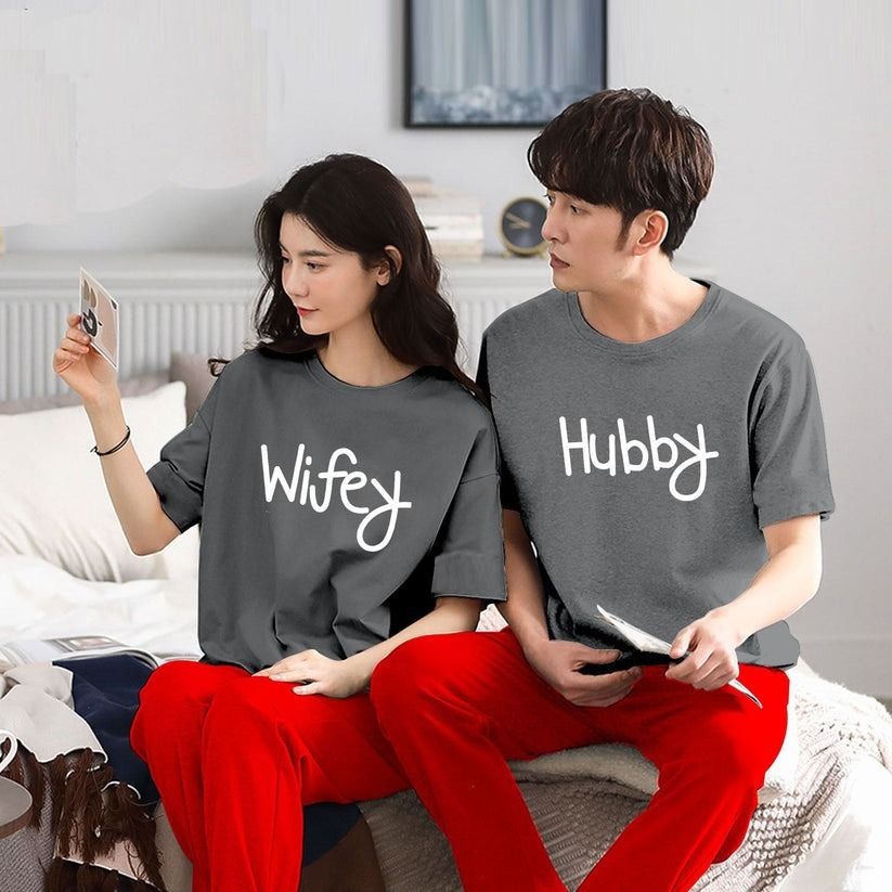 Pack of 2 Hubby & Wifey T-shirt For Couples - Oshi.pk - Buy & Sell Online