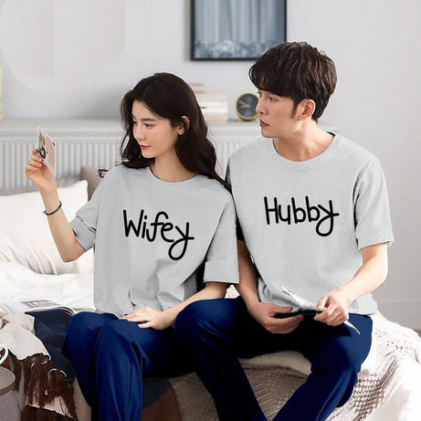 Pack of 2 Hubby & Wifey T-shirt For Couples - Oshi.pk - Buy & Sell Online