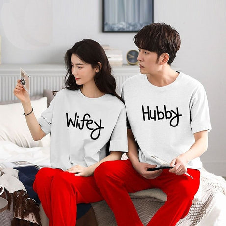 Pack of 2 Hubby & Wifey T-shirt For Couples - Oshi.pk - Buy & Sell Online
