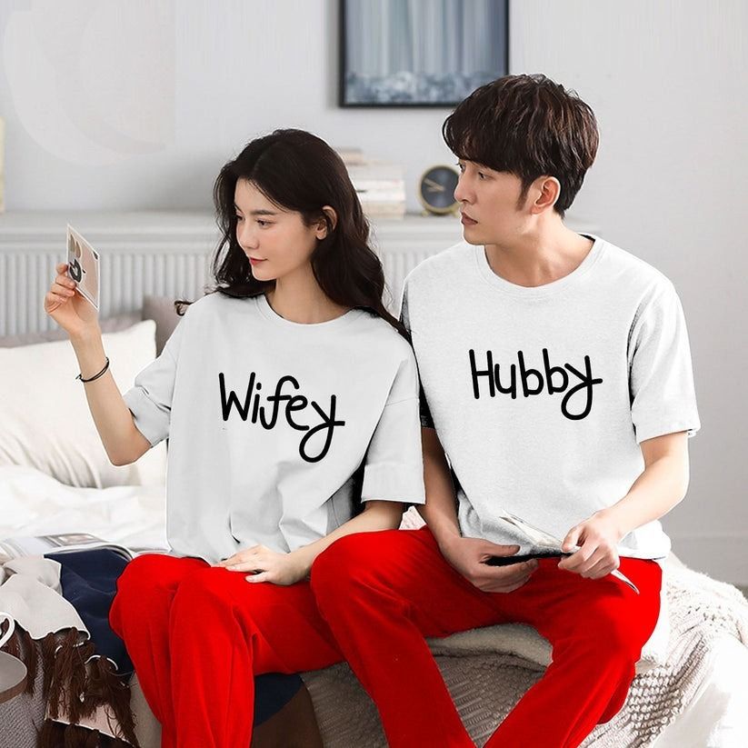 Pack of 2 Hubby & Wifey T-shirt For Couples - Oshi.pk - Buy & Sell Online