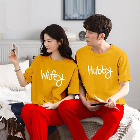 Pack of 2 Hubby & Wifey T-shirt For Couples - Oshi.pk - Buy & Sell Online