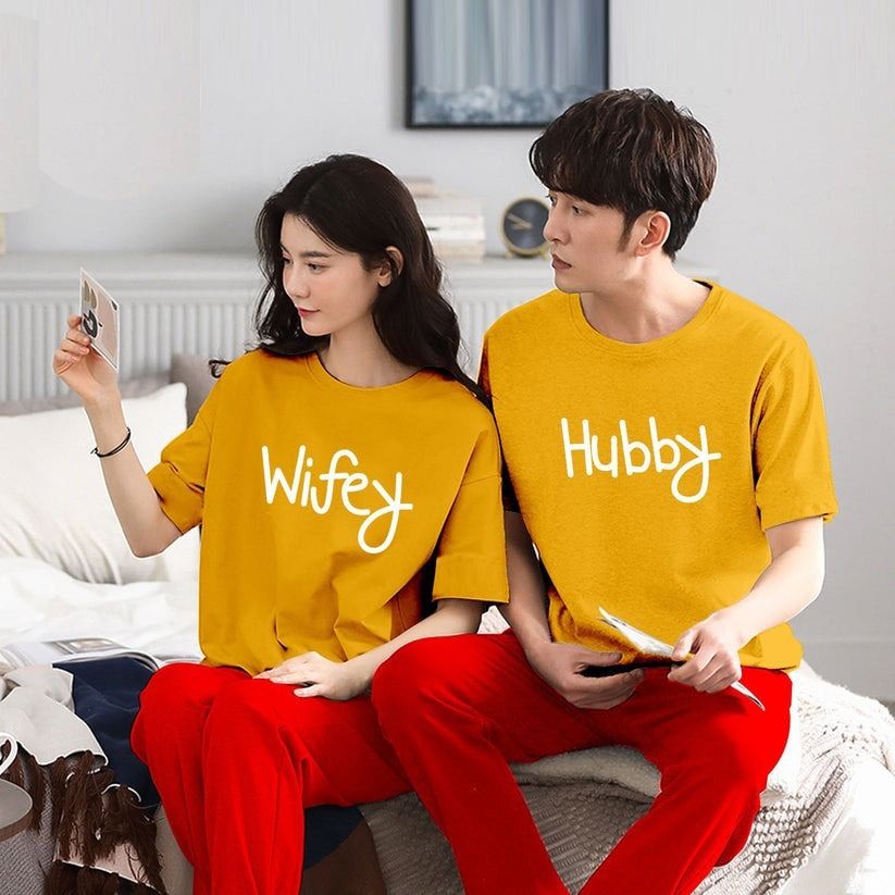 Pack of 2 Hubby & Wifey T-shirt For Couples - Oshi.pk - Buy & Sell Online