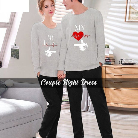 My Life Line Full Sleeves Couple Night Dress - Oshi.pk - Buy & Sell Online