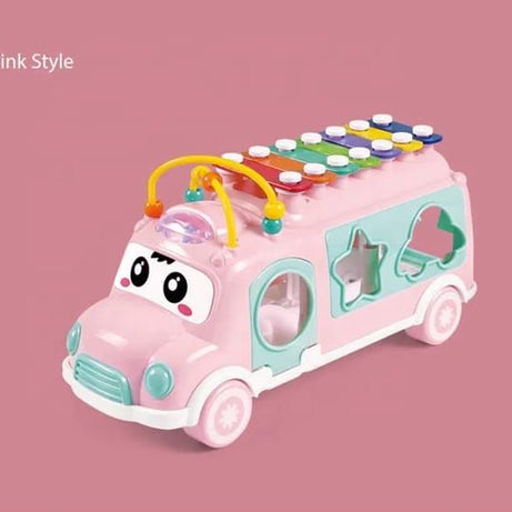 Hunger Bus Baby Toy Musical School Bus, Knocking Piano Car with Shape Puzzles,Sensory Toys for Toddlers 1-3,Educational Learning Gift for Girls and Bo - Oshi.pk - Buy & Sell Online