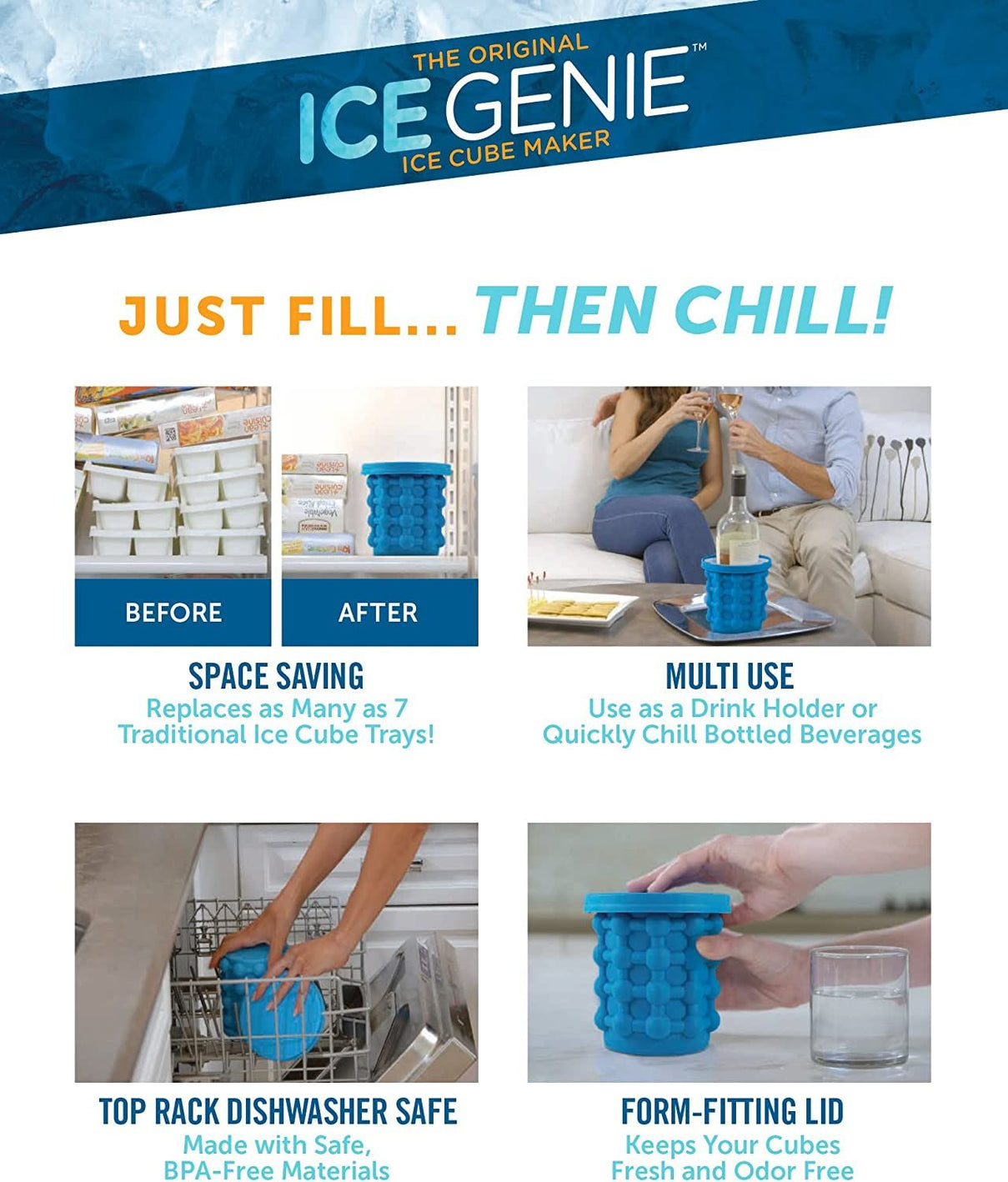 Ice Genie Ice Cube Maker -The Revolutionary Space Saving Ice Cube Maker - Oshi.pk - Buy & Sell Online