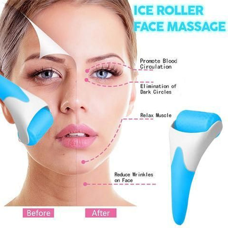 Ice Roller Massager Handheld Anti-wrinkles Face Skin Smooth Body Cool Massage Device - Oshi.pk - Buy & Sell Online