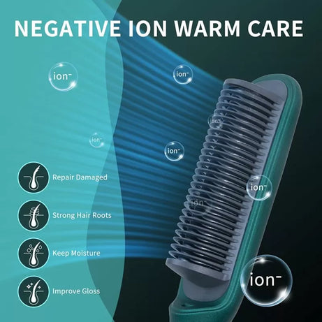 Imported Hair Straightening Brush Comb Portable Men Beard Straightener Electric Heated Comb For Girl & Men - Oshi.pk - Buy & Sell Online