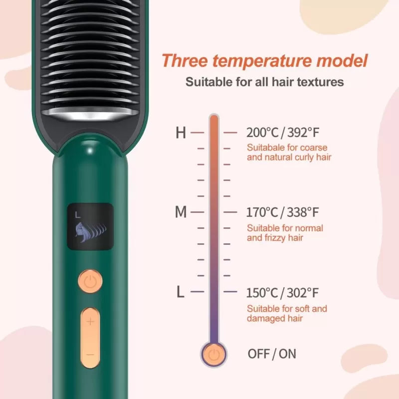 Imported Hair Straightening Brush Comb Portable Men Beard Straightener Electric Heated Comb For Girl & Men - Oshi.pk - Buy & Sell Online