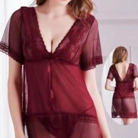 Imported Maroon 2 Pcs Bridal Nighty Premium Quality