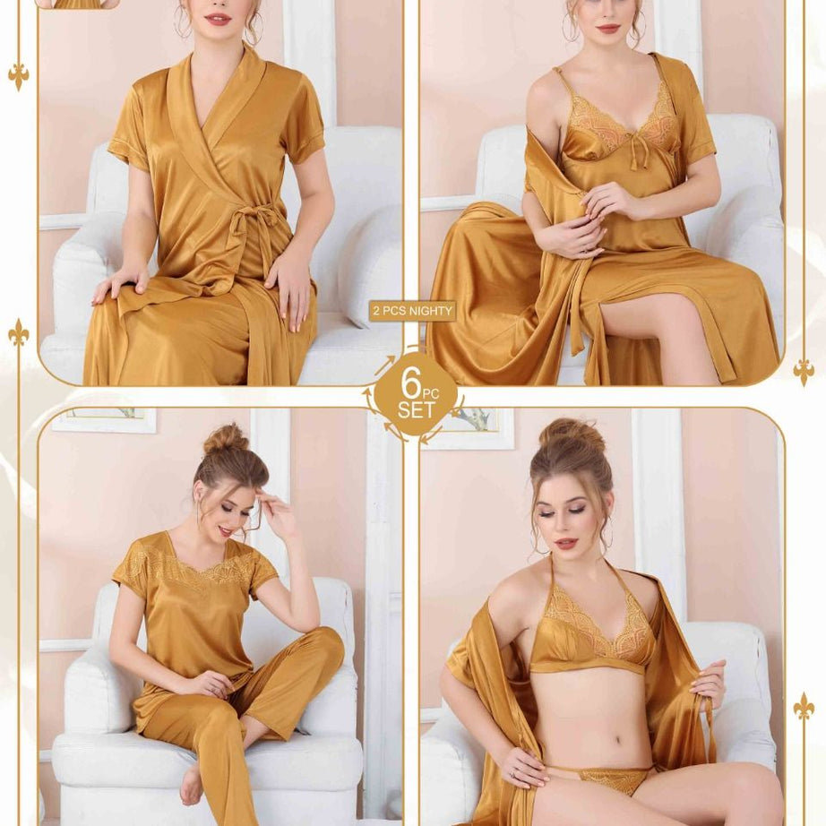 Imported Silk Bridal Nighty 6 Pcs Pack - Oshi.pk - Buy & Sell Online