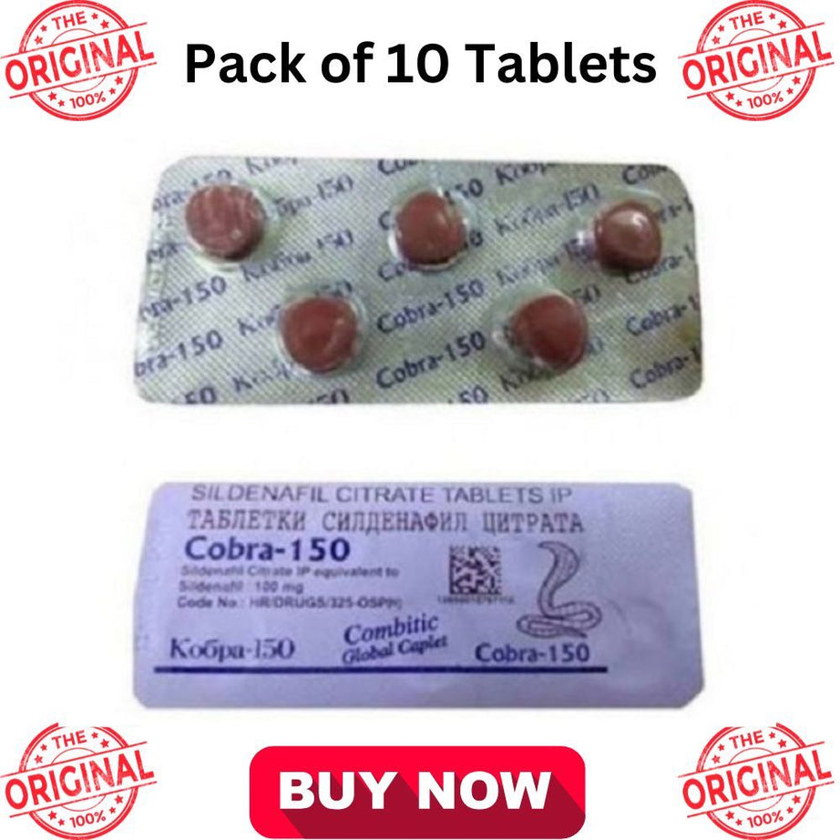 Indian 150mg Black Cobra Sildenafil Citrate Timing Delay Tablet For Men - 10 Tablets - Oshi.pk - Buy & Sell Online